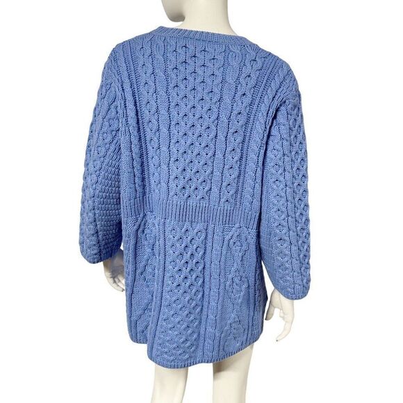 Kilronan Merino Wool Chunky Fisherman Ireland Sweater Cardigan - Picture 5 of 8